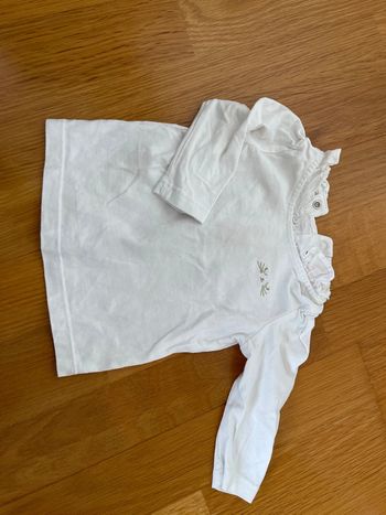 T-shirt fille manches longues DPAM taille 3 mois