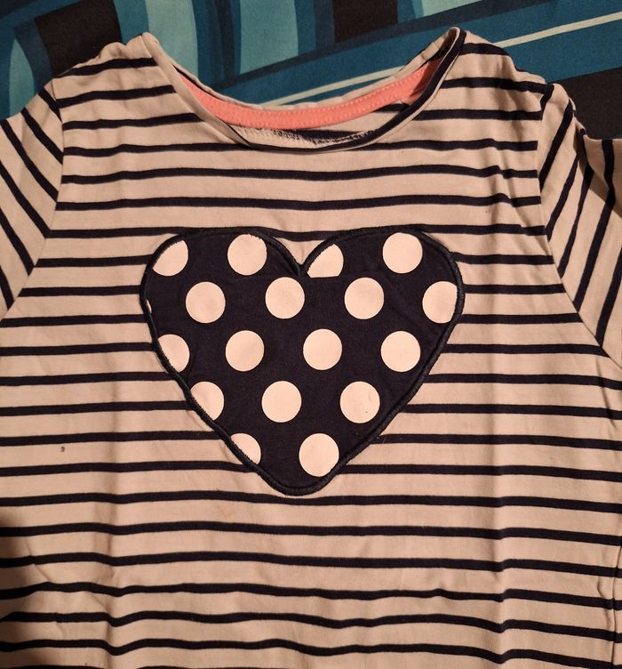 Tee-shirt manches longues Cœur Okaïdi 4 ans - photo numéro 2