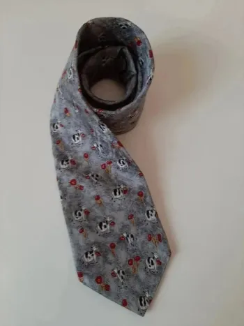 Cravate motif vache "Charleston Tie Rack" en soie, neuv