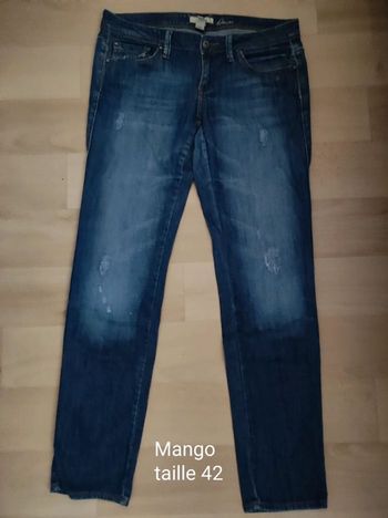 Jean mango effet usé 42