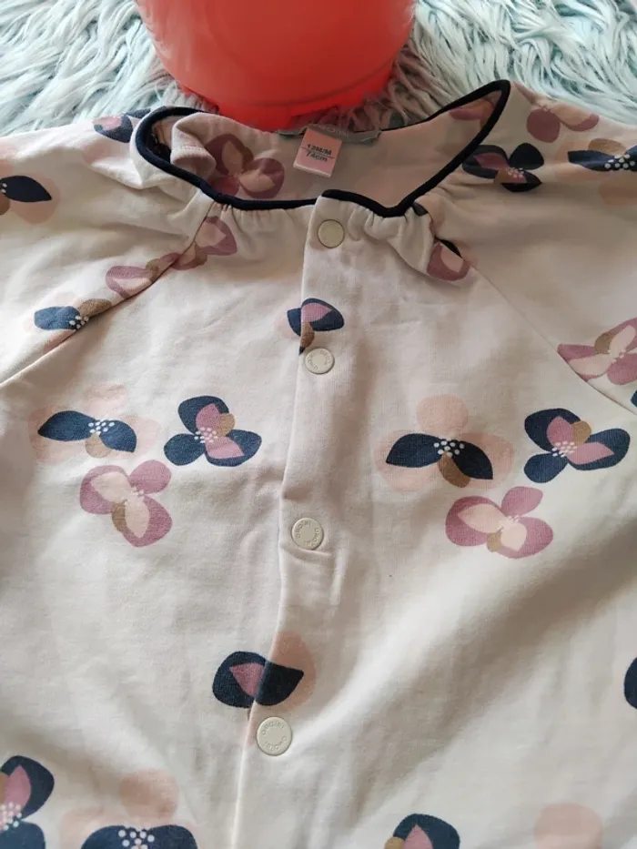 🎂 veste fille à fleurs 12 mois Obaïbi - photo numéro 2
