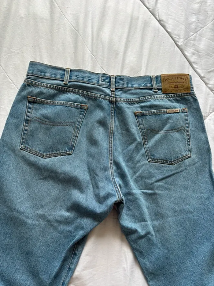 Jean vintage Rica Lewis RL70 relaxed fit droit regular straight bleu clair taille 50/2XL 90s homme - photo numéro 15