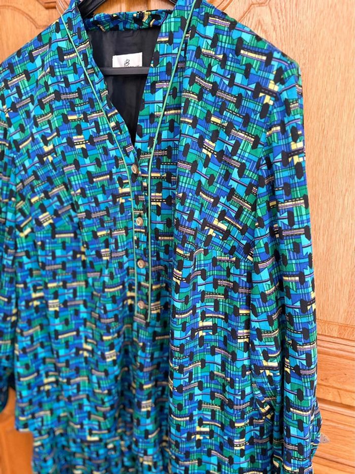 Robe manches longues doublée dans les tons bleus - photo numéro 8