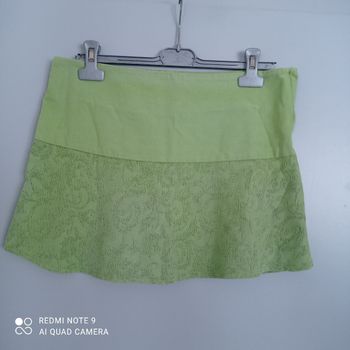 Mini-jupe vert anis t40
