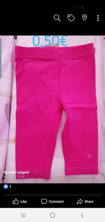 Legging rose 6mois