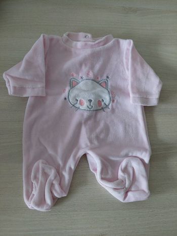 Grenouillère fille 3 mois motif tête de chat