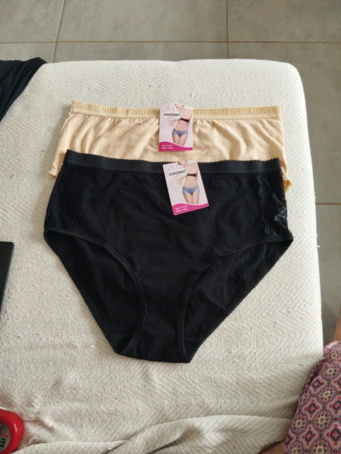 Lot de 2 culottes noir et beige taille 48/50 femme0
