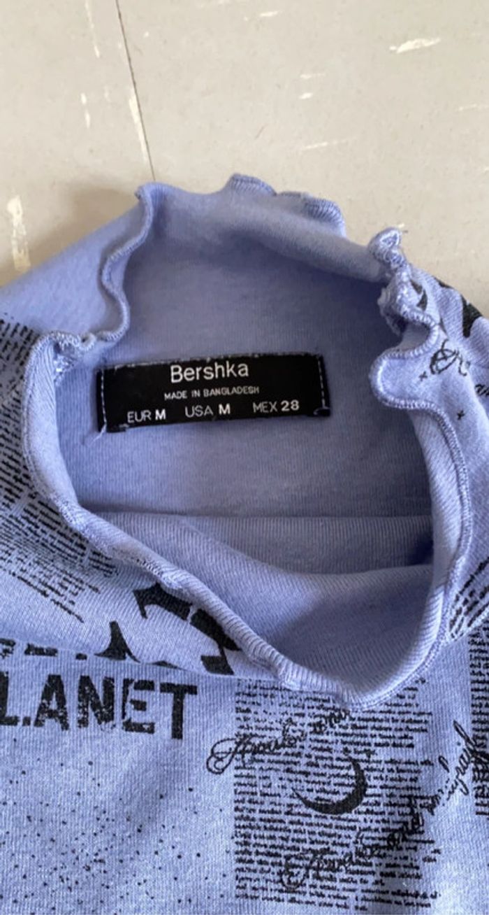Haut Bershka manche longue violet - photo numéro 2
