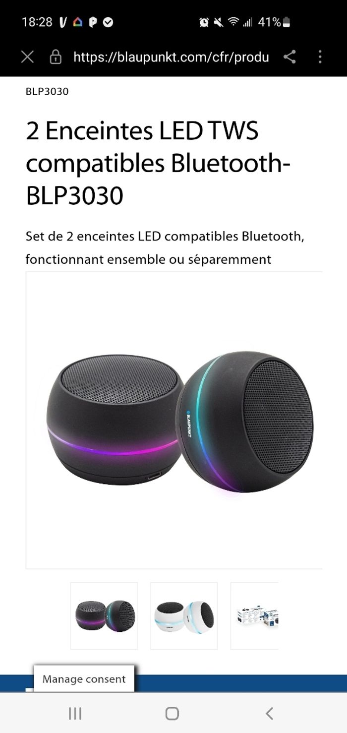 Enceinte Connecté Led BLAUPUNKT Neuve - photo numéro 2