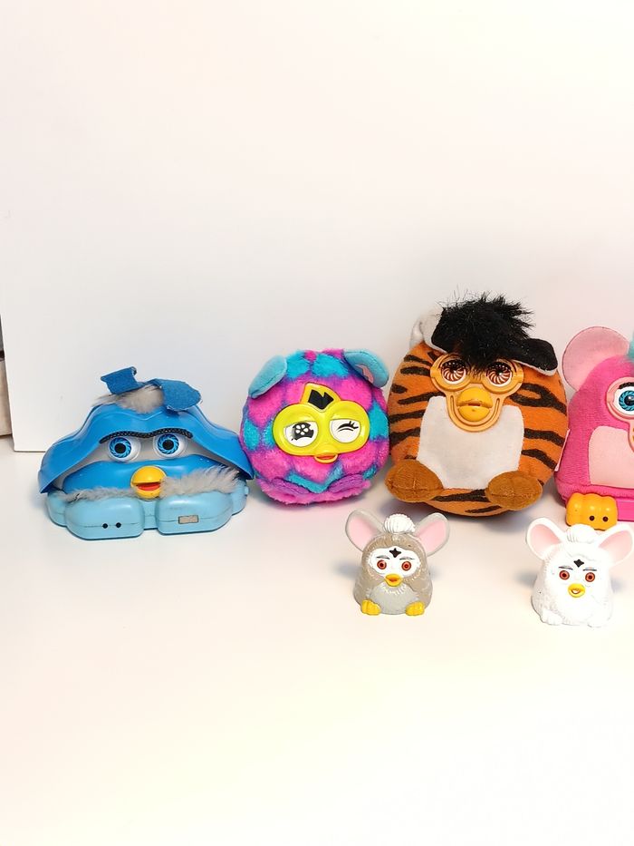 Lot 7 figurines peluche vintage furby taille 11cm pour la plus grande - photo numéro 2