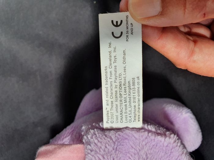 Peluche Popples sonore mauve/rose Longueur 28 cm - photo numéro 6