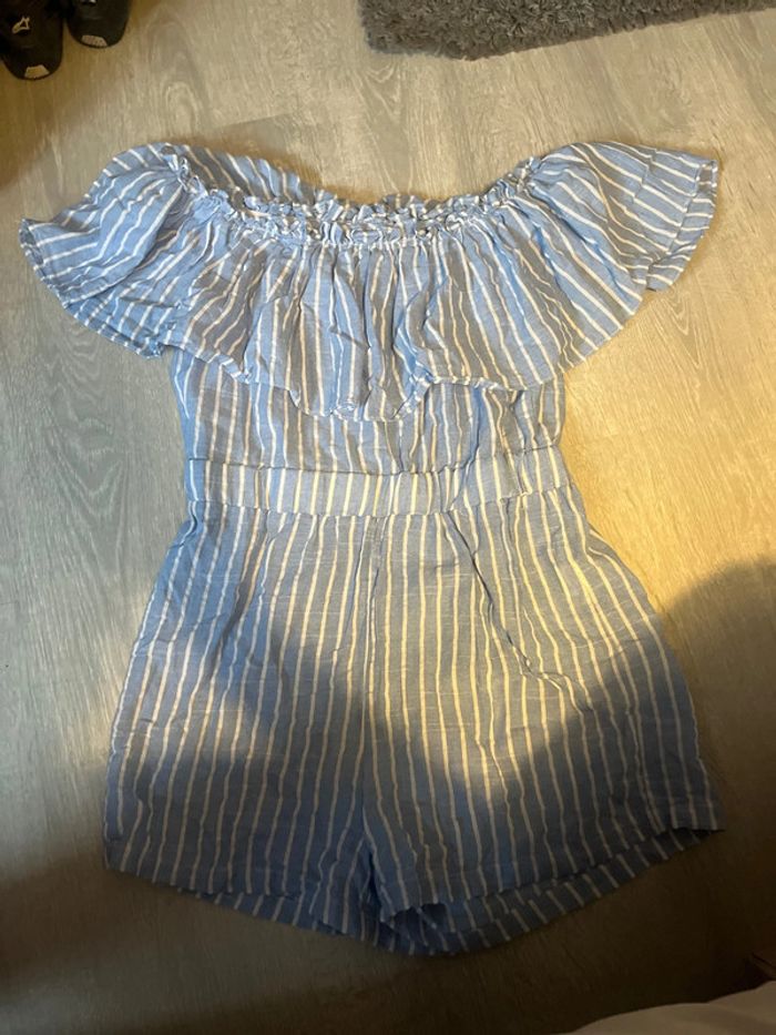 Combi short rayé