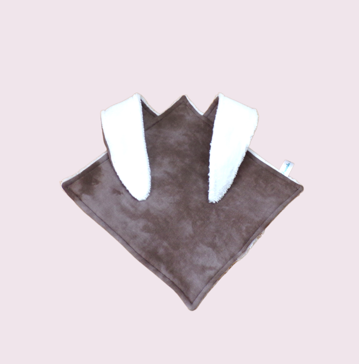 doudou plat oreille de lapin double gaze de coton doublé éponge de bambou - photo numéro 5