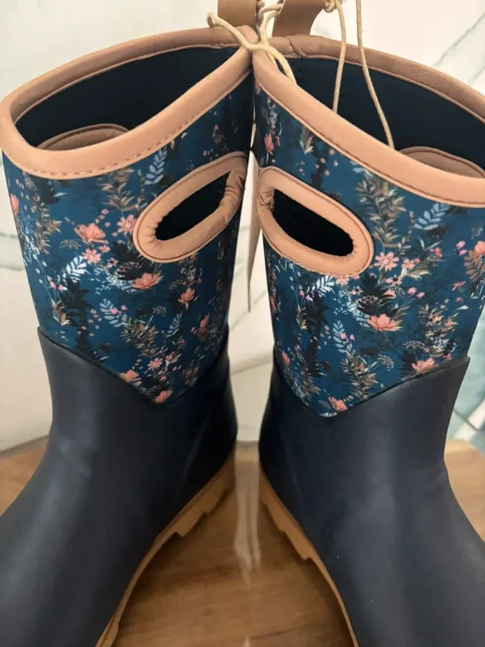 Bottes femme fleurs Blackfox isothermique bleu - photo numéro 5