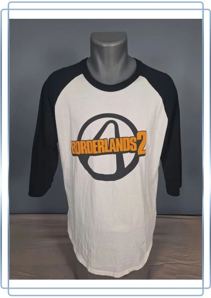 tee shirt homme blanc et noir / taille L / borderlands 2 (449)