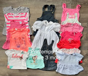 Lot printemps été taille 3 mois (16 articles ) Disney Obaïbi Grain de blé Tex H&M Vertbaudet gemo