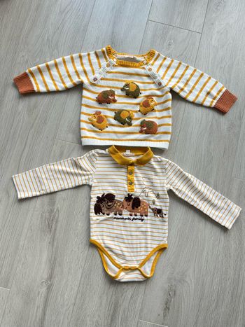 Lot body et pull DPAM taille 24 mois