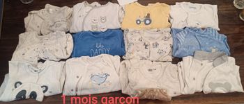 Lot 12 pyjamas 1 mois garçon