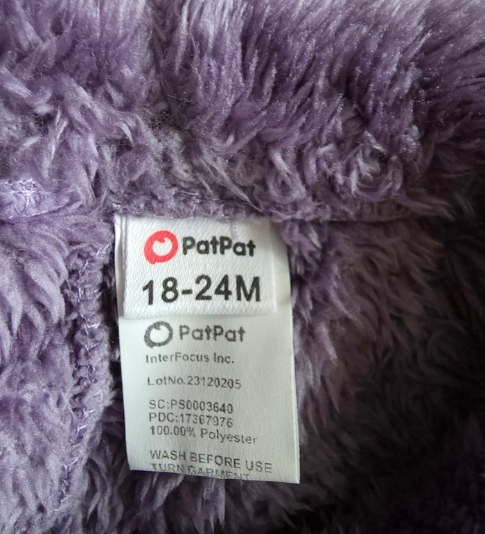PatPat Ensemble Polaire Violet Très bon état 18-24 mois - photo numéro 9