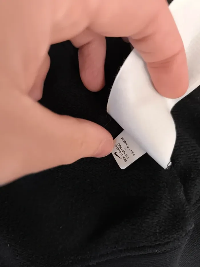 Sweat capuche zippé garçon noir et blanc L 147-153cm excellent état TradeMark 1972 swoosh - photo numéro 7