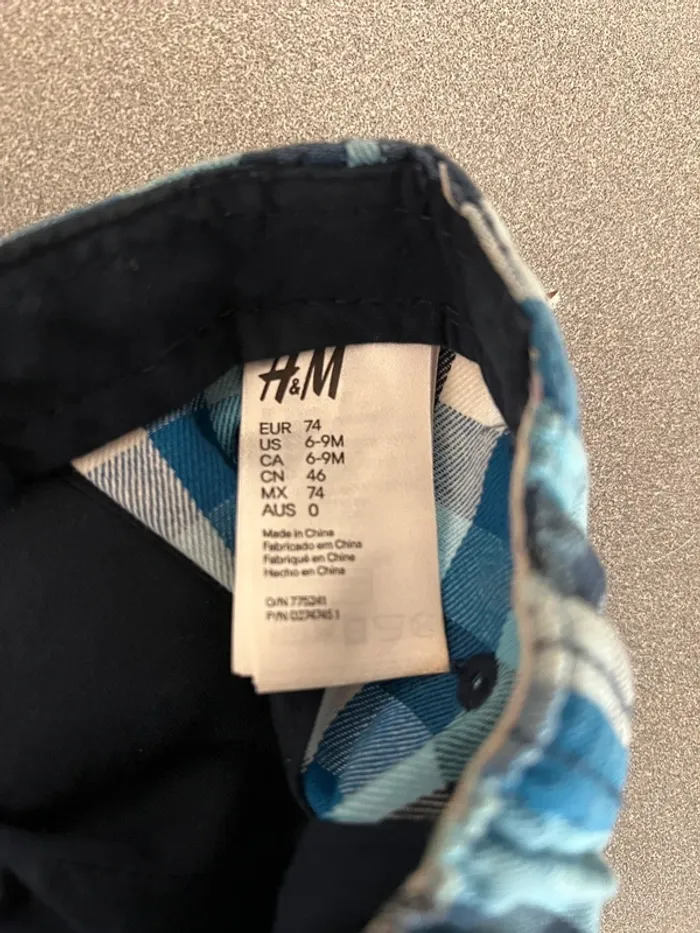 Casquette à carreaux bleue taille 74cm / 12 mois H&M - photo numéro 6