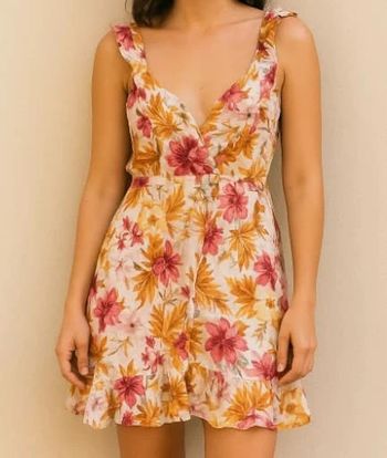 Robe fleuris Grace et Mila L orange rose