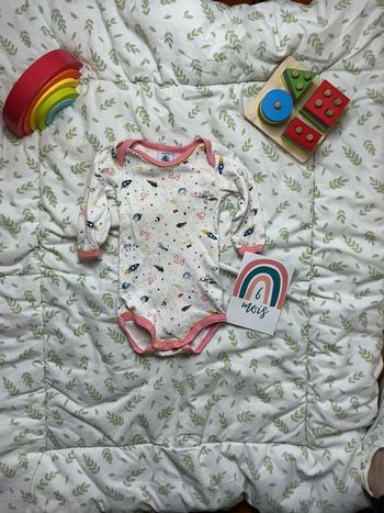 Body manches longues blanc motifs planètes petit bateau 6 mois