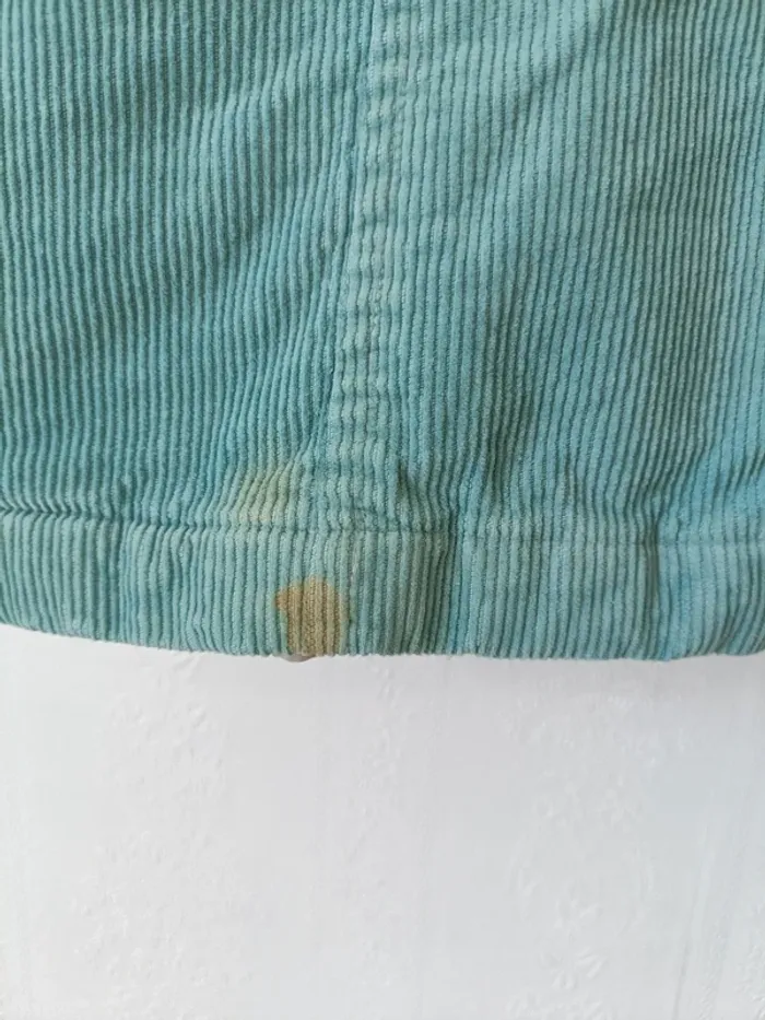Veste manteau vintage côtelé bleue turquoise - photo numéro 5
