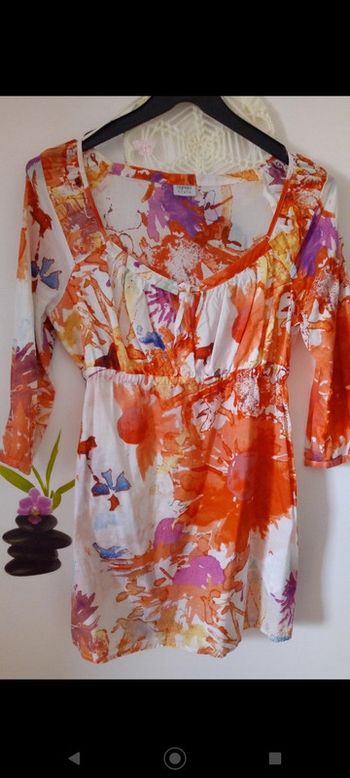 Chemisier fleuri orange Esprit