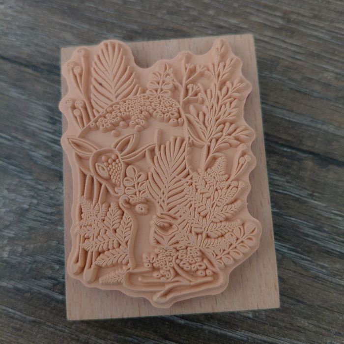 Tampon caoutchouc biche et faon - photo numéro 3