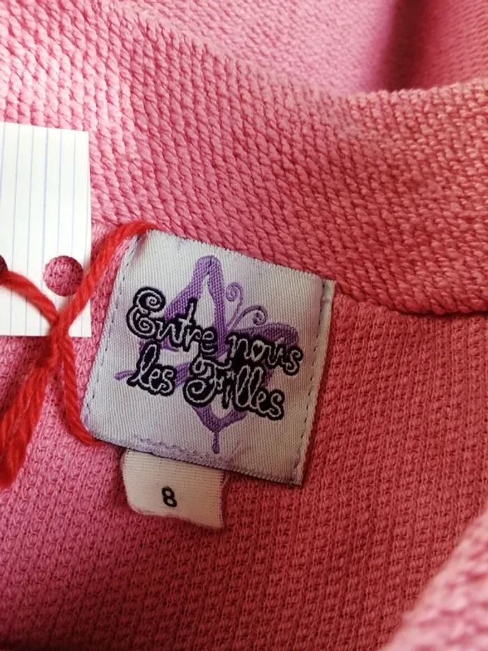 Pull épais rose effet couture apparente avec imprimé tête de cheval / entre nous les filles / (8ans) - photo numéro 5