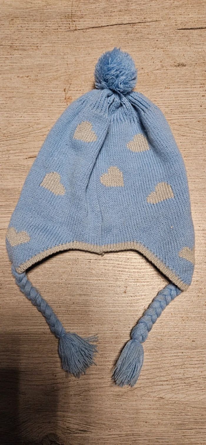 Bonnet bleu et gris Hello Kitty, taille 52, nickel - photo numéro 5