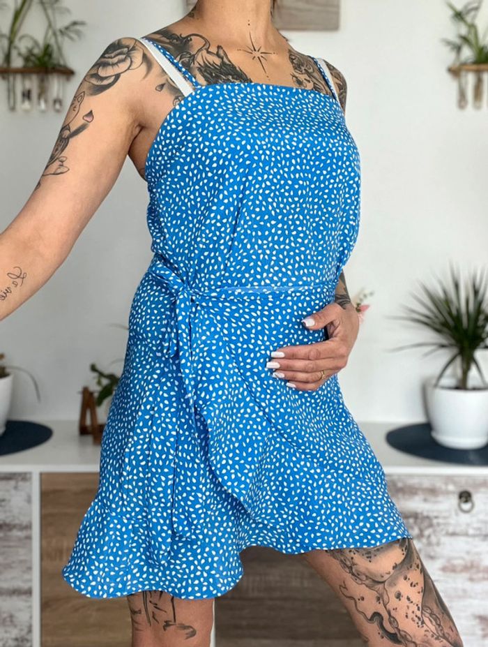 Robe d’été à fines bretelles taille L - flamant rose