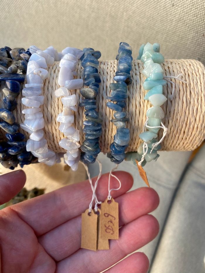 Bracelet en cyanite bleue pierre x1