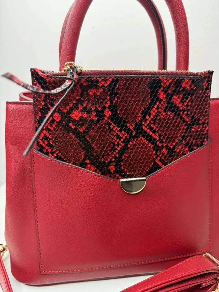 🌹 Magnifique sac à main  / Bandoulière - Bordeaux - rouge / avec petite pochette 🌹 - photo numéro 7