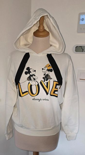 Pull sweat à capuche Mickey Minnie Love Taille 34/36