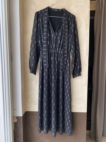 Robe longue fluide noire et doré By Coco M
