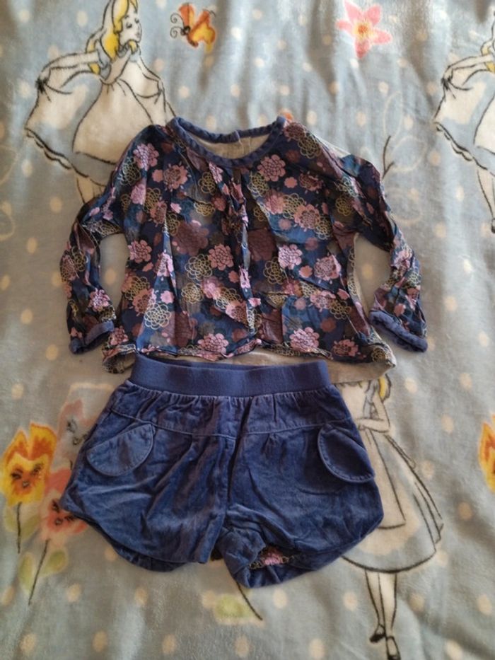 Ensemble fleurs Verbaudet 3 ans