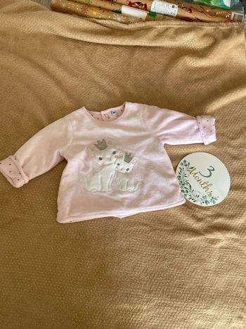 Haut pyjama  velour  3 mois