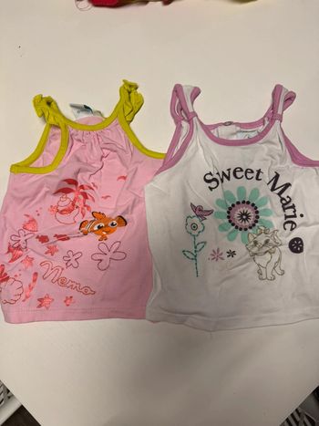 Débardeur fille nemo et Marie aristochat 6 mois Disney