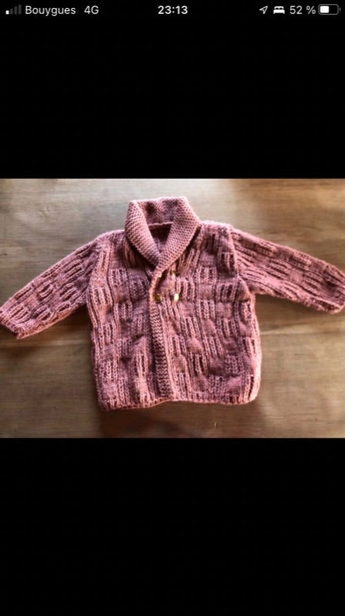 Gilet fait main taille 3/4 ans