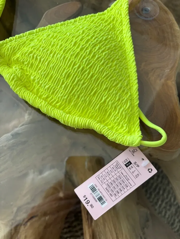Haut de maillot de bain triangle jaune fluo Ardene - photo numéro 4