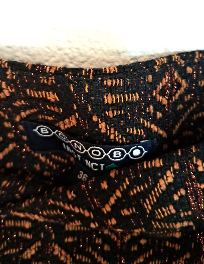 Mini-jupe vintage jacquard « geometrique chic » Taille 36 (marque Bonobo) - photo numéro 4