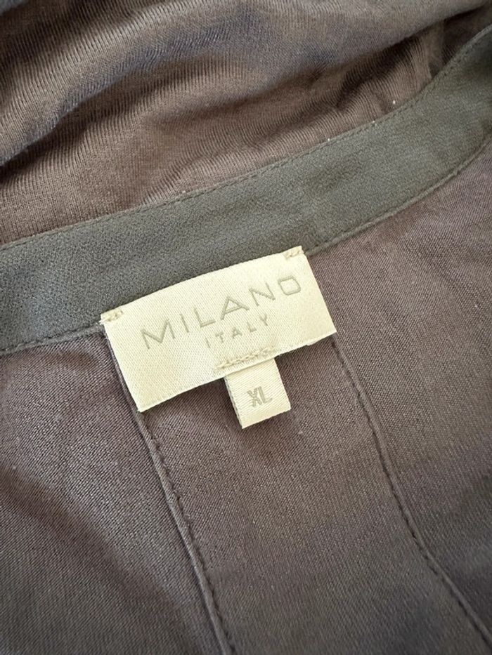 Blouse bi matière grise Milano Italy TXL 42 - photo numéro 8