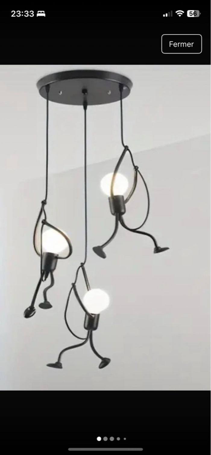 Lustre fer style industriel