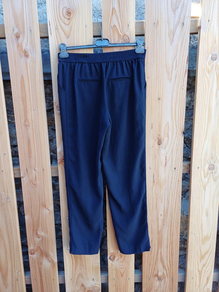 Joli pantalon droit élégant fluide et léger bleu marine Grain de Malice - photo numéro 7