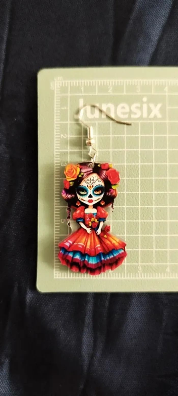 Boucles d'oreilles Catrina Dia de los muertos - photo numéro 3