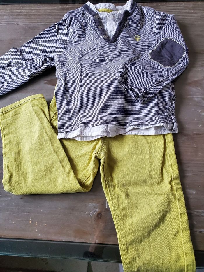 Ensemble pantalon et 2 t-shirts 2 ans Obaïbi - photo numéro 2