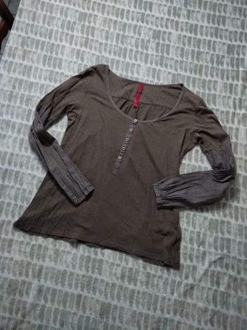 Blouse tee-shirt manches longues style chemise i.code IKKS taille 40