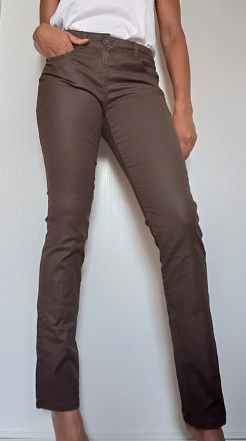 Pantalon marron ciré cache cache T38